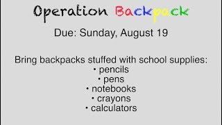 Operation Backpack