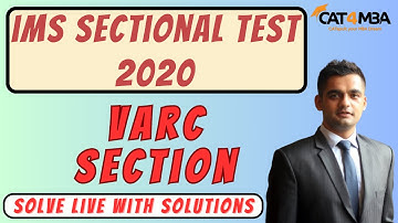 IMS Sectional Test 2020 LIVE | VA RC | CAT4MBA