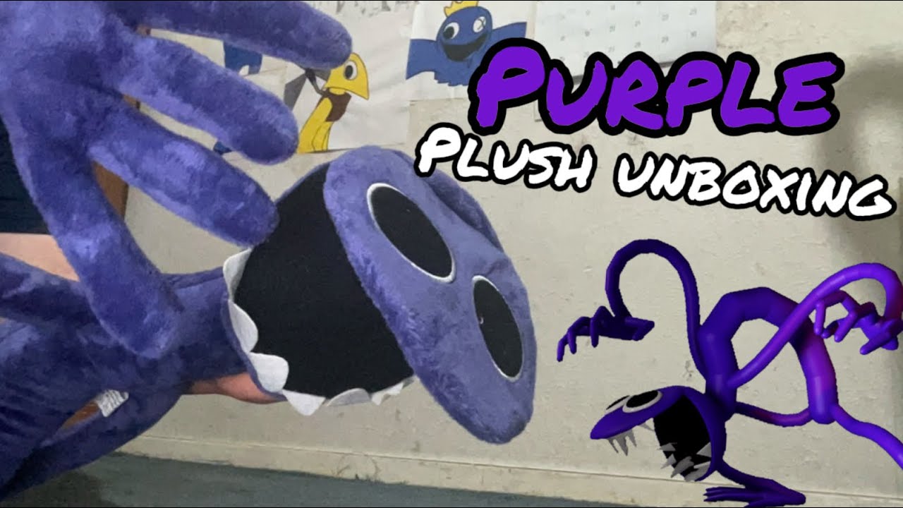 Rainbow friends purple plush unboxing 