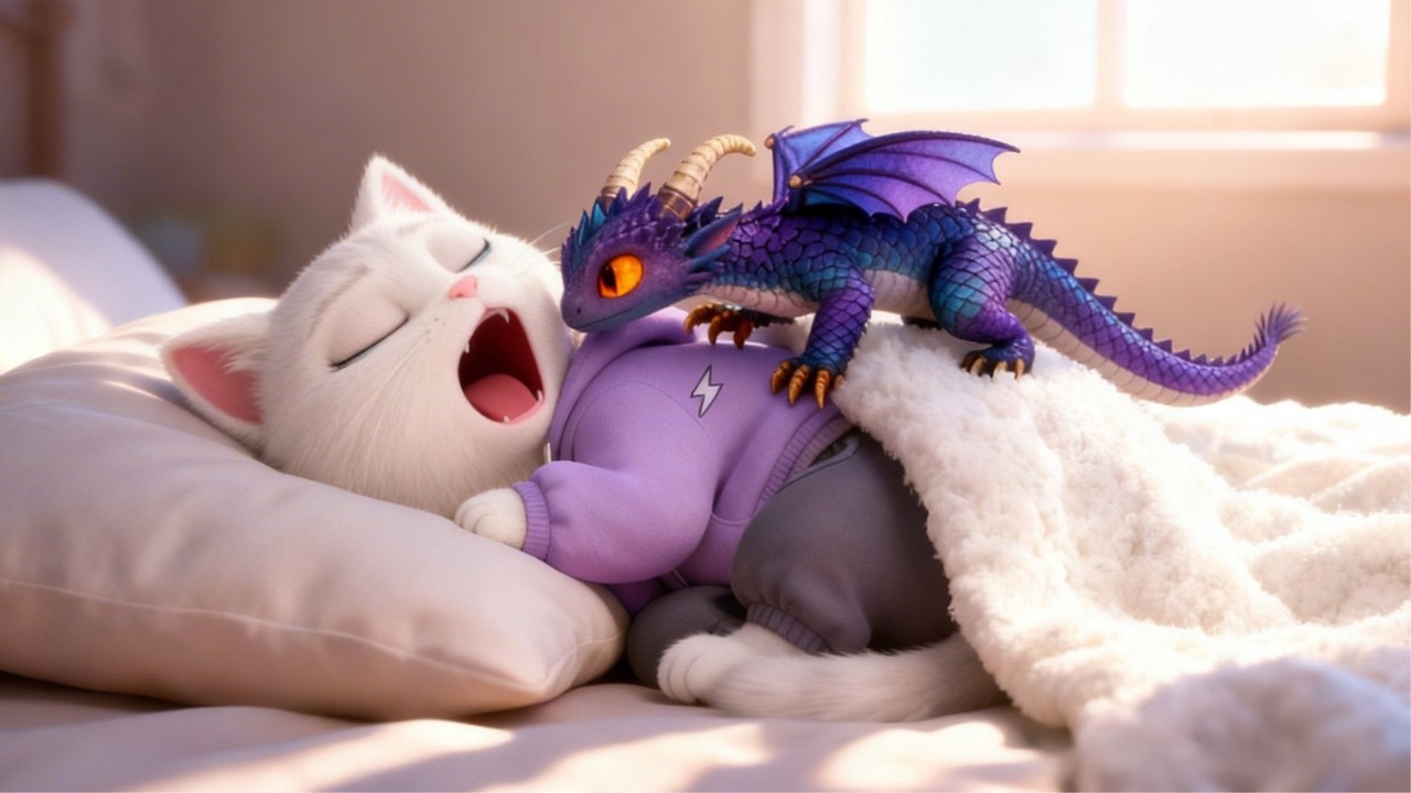 😱 OMG! Kitten Swallowed a Baby Dragon! 🐉 While Sleeping! Cat Story