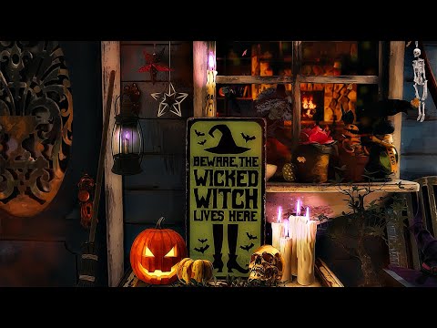 Spooky Village Witch House Ambience ASMR 🧙‍♀️🍂 Horses, Church Bells, Spooky Wind, Carriages, Leaves