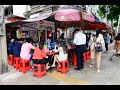 [4K] 2020 "Silom Soi 10 Food court" cheap Thai food on lunchtime, Bangkok