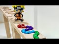 Marble Run Race ASMR♪ HABA Wave Slope , Wooden Truck #shorts #marblerun @marblerunone