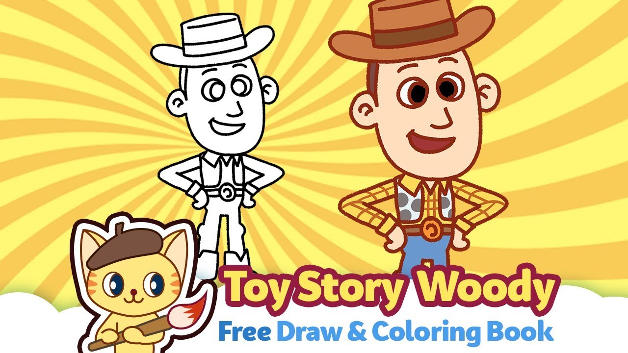 How To Draw Toy Story Woody | Download Free Draw & Coloring Book - YouTube