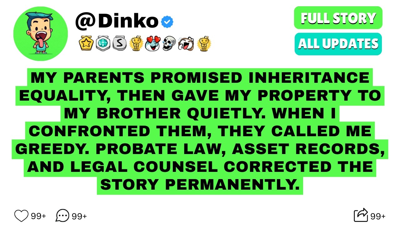 My Parents Promised Inheritance Equality, Then Gave My Property To My Brother Quietly. When I Confro