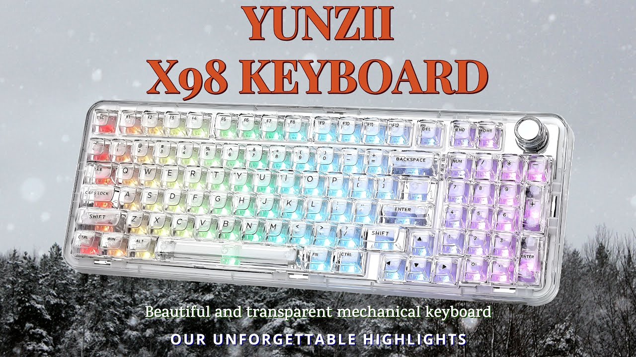 너무 예쁜 얼음 투명 키보드 고드름 소리가 나는데요?!😮 YUNZII X98 기계식 키보드