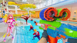 Nerf War | Water Park & Spa Battle 44 (Nerf First Person Shooter)