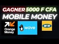 Gagner jusqu 5000 fcfa par jour sur mobile money mtn momo  moov flooz 