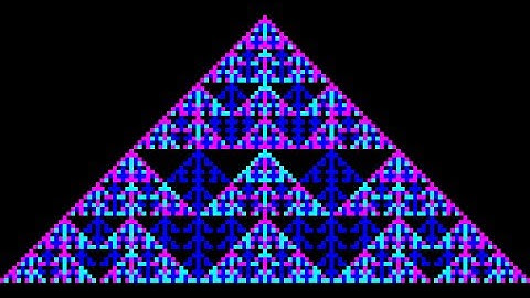 The Kyazar Triangle (4 state 1 dimensional cellular automaton)