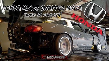 Road Racing K20 Swapped Miata Hits the Dyno! "Tuned" on Hondata