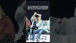 🐻was completely lost staring at💜that Jin had to physically lift his arm to rain confetti on himself😭
