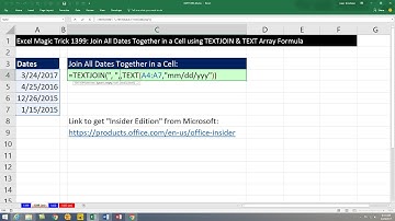 Excel Magic Trick 1399: Join All Dates Together in a Cell using TEXTJOIN & TEXT Array Formula