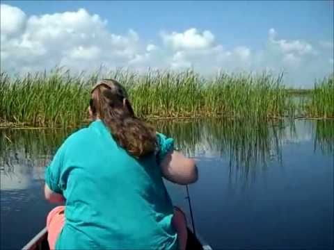 Fishing for large bass on Lake Okeechobee