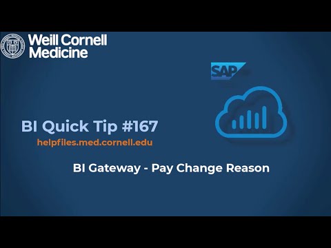 BI Quick Tip #167: Using the Pay Change Reason dimension in the BI Gateway
