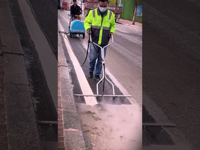 smart machine innovation to clean thick dust on public roads #shorts