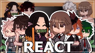 FANDOMS react to each others Mha Demon Slayer and BSD react parts