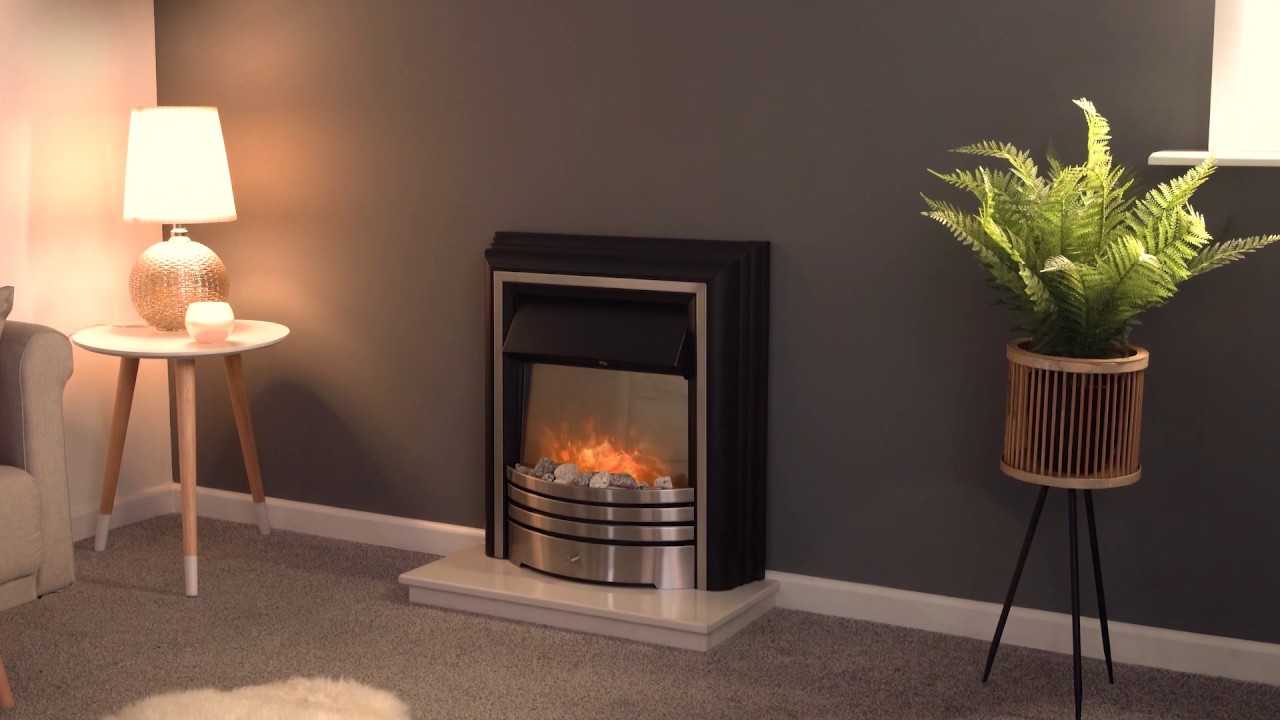 Adam York Freestanding Electric Fire in Brushed Steel YouTube