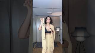 Kaftan dress from a Saree ! #saree #drape #hacks #grwn #ootdguide #fashion