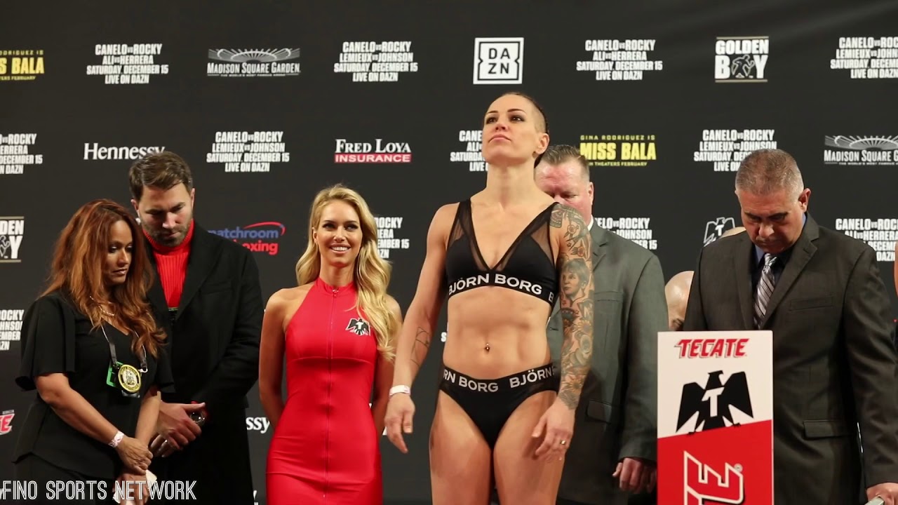 Katie Taylor vs Eva Wahlstrom weigh in & face off