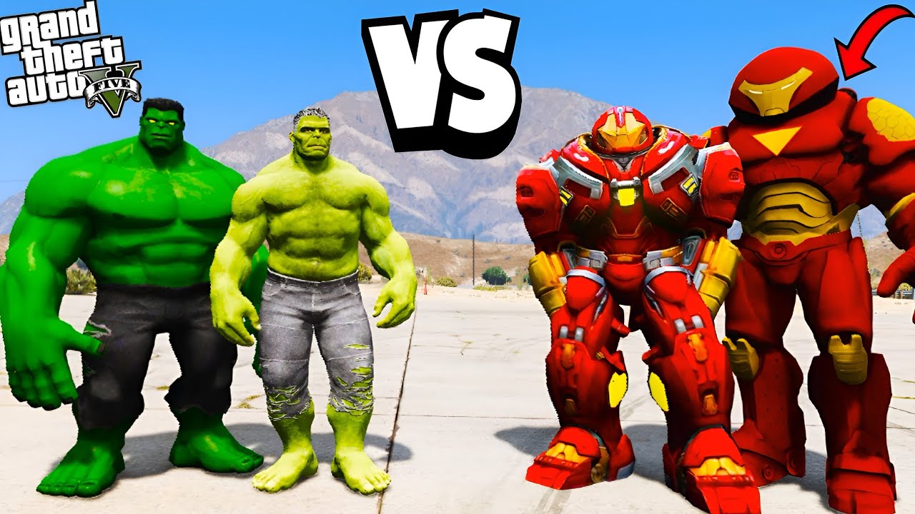 Team Green Hulk Vs Team Hulkbuster Epic Battle In GTA 5! - YouTube