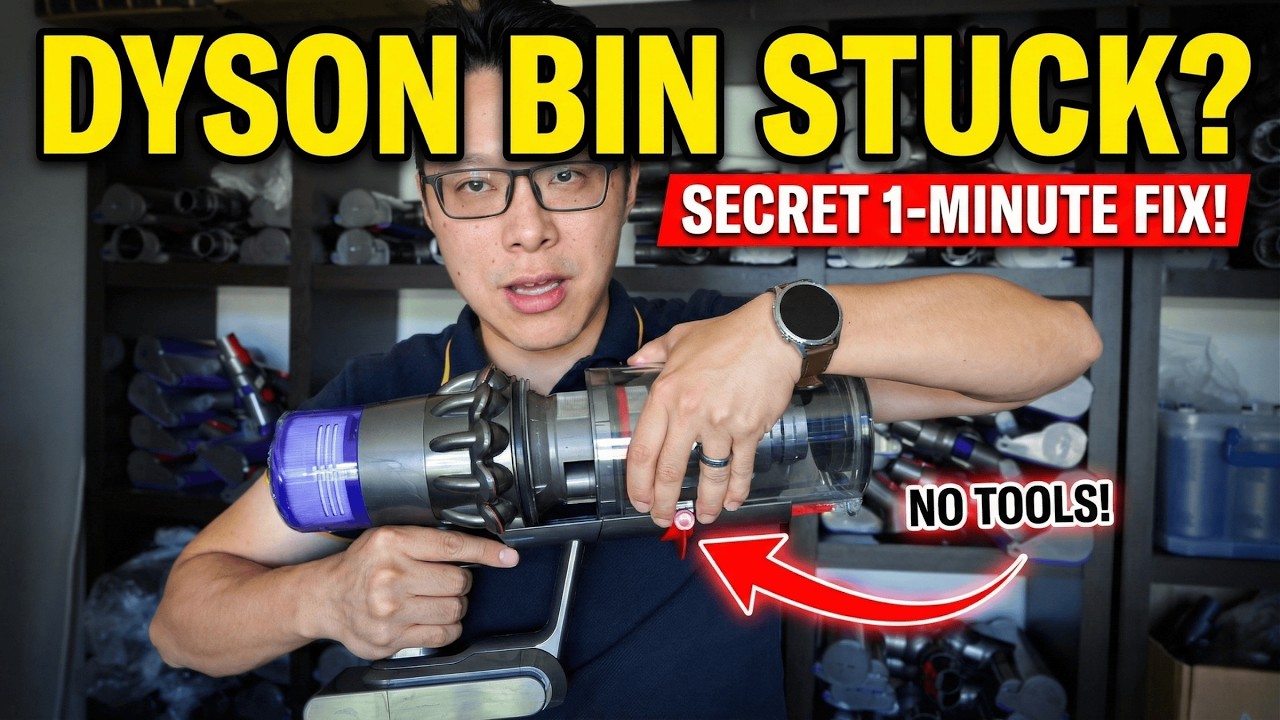 Dyson Bin STUCK? Fix it in 60 Seconds! (V10, V11, V15) - YouTube