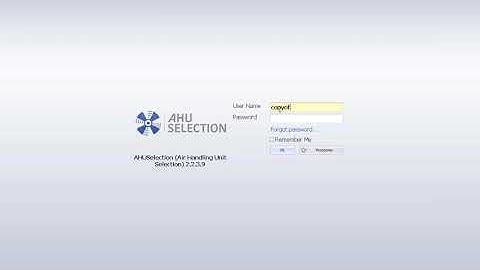 AHU Selection - (Air Handling Unit Selection) - Copying User