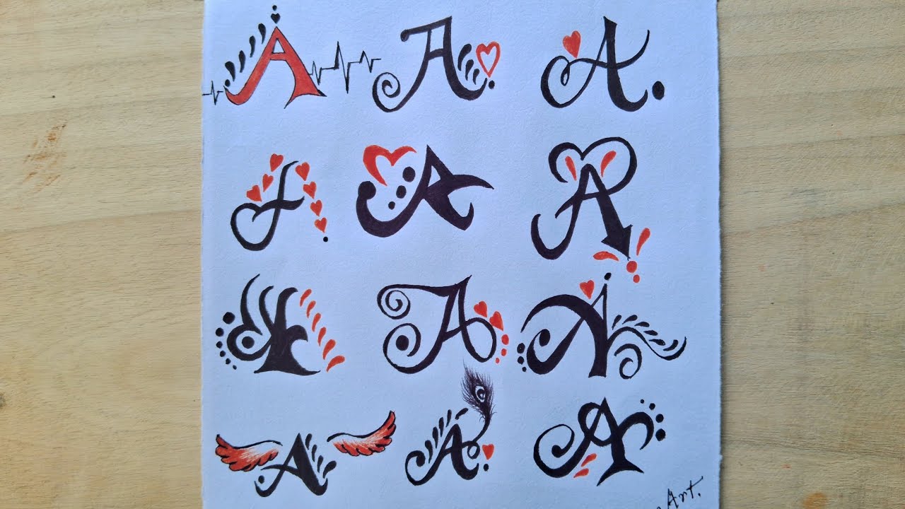 A Letter Tattoo Drawing || How To Draw A Letter Design Using Pen || Beginners Drawing Tutorial