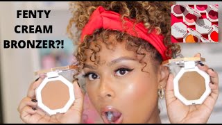 FENTY BEAUTY Cream bronzer VS Powder Bronzer | Cheeks Out Blusher Try on