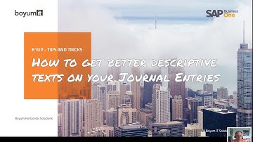 B1UP Tip: How to get better descriptive texts on your Journal Entries