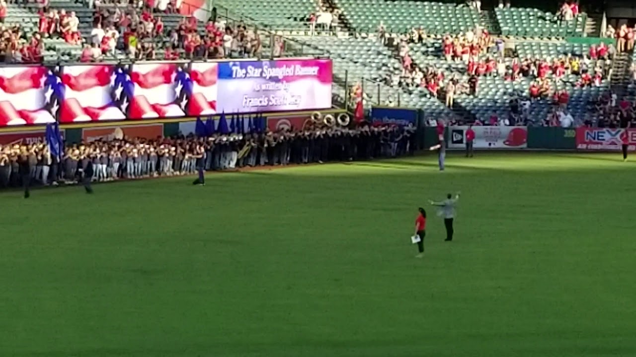 Lexington Band at Angels game Sept. 15, 2018 (High view)