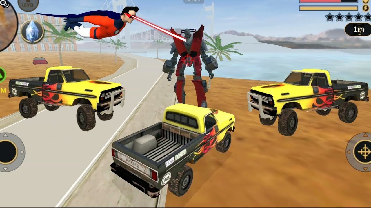 Vegas Crime Simulator - (Transformer Car & Superhero) - Destroy all robot car