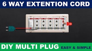 How To Make 6 way Electric Extension Board ! DIY Multi plug easy and simple with diagram