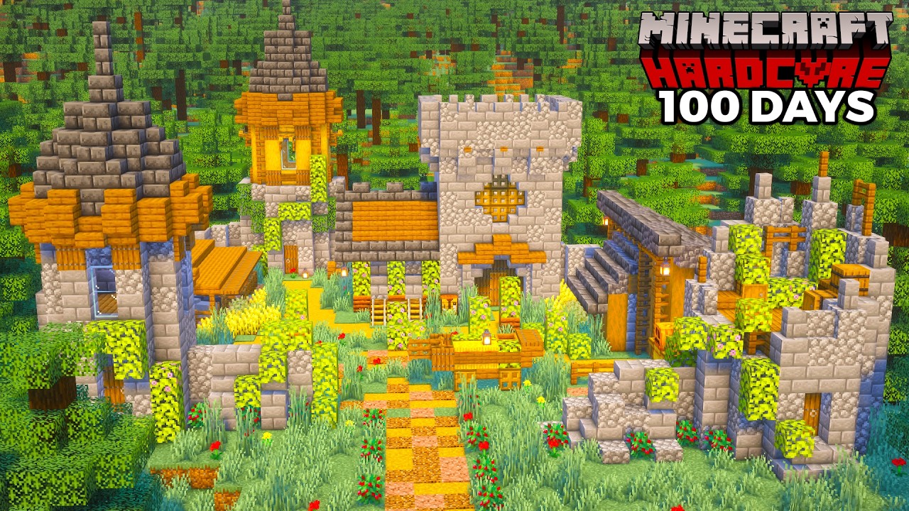 I Spent 100 Days Building A COZY CASTLE in Hardcore Minecraft