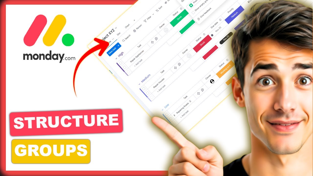 Как структурировать группы на monday.com (самый простой способ) (Руководство 2026 года)