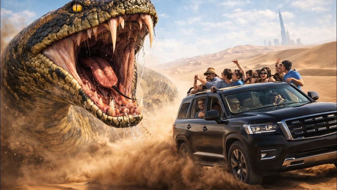 GIANT ANACONDA in DUBAI 😱 | Fictional CGI Snake Attacks Burj Khalifa.