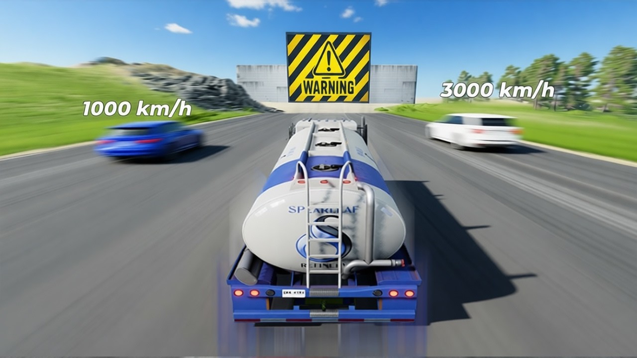 Who Can Stop Downhill? #2 (500–10 000 km/h) – BeamNG Drive