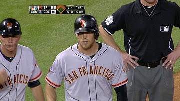 SF@COL: Pence cuts into deficit with triple to right