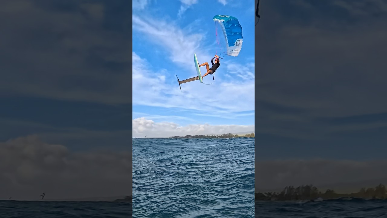 She makes it look easy @WhitOnWater #parawing #jumping #maui #shorts #foiling
