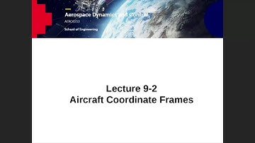 AERO2253 AD&C Lecture 9-2 Aircraft Coordinate Frame