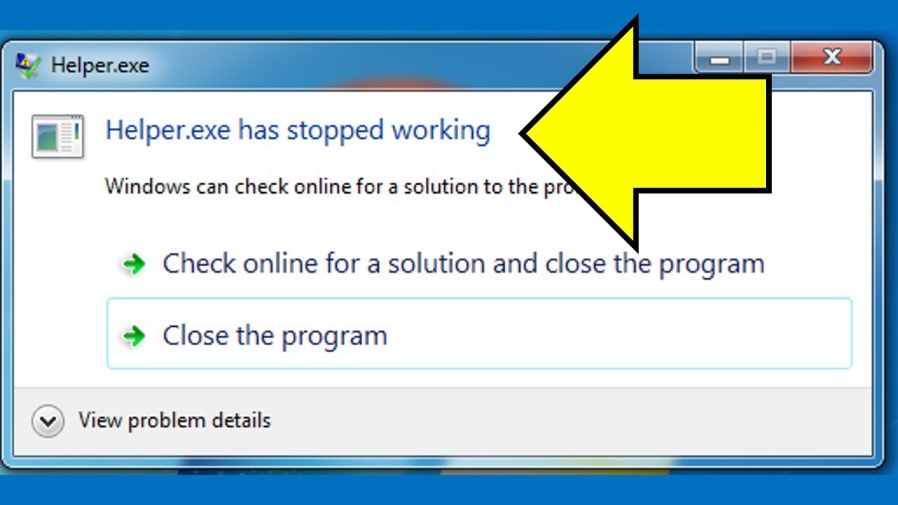 New Fix helper.exe has stopped working