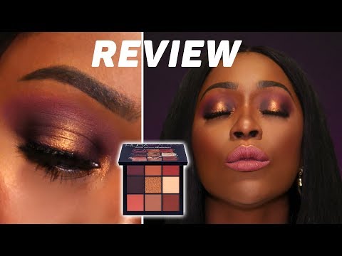 HUDA BEAUTY ESSENTIAL PALETTE – WARM BROWN OBSESSIONS ON DARK SKIN | REVIEW | FT. GLAMBYNINAGILBERT