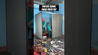 Cara partisi ruang pakai pintu pvc #shorts #diy #craft #pertukangan #konstruksi