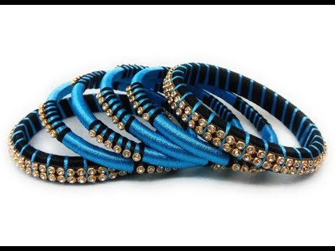 new-collection-of-silk-thread-&-stone-work-bangles-||-festivel-fancy-colour-thread-bangles