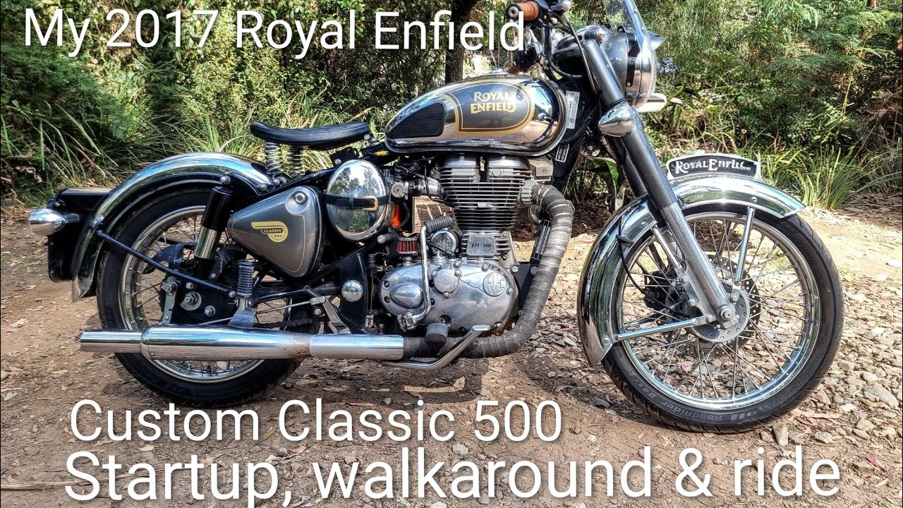 Мой кастомный мотоцикл Royal Enfield Bullet Classic 500 2017 года выпуска, Euro 3 | Запуск, осмот...