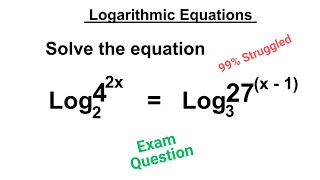 Solving Logarithmic Equations | Exam - Style Question 7