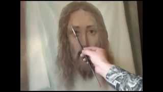 Игорь Сахаров пишет образ Иисуса Христа
