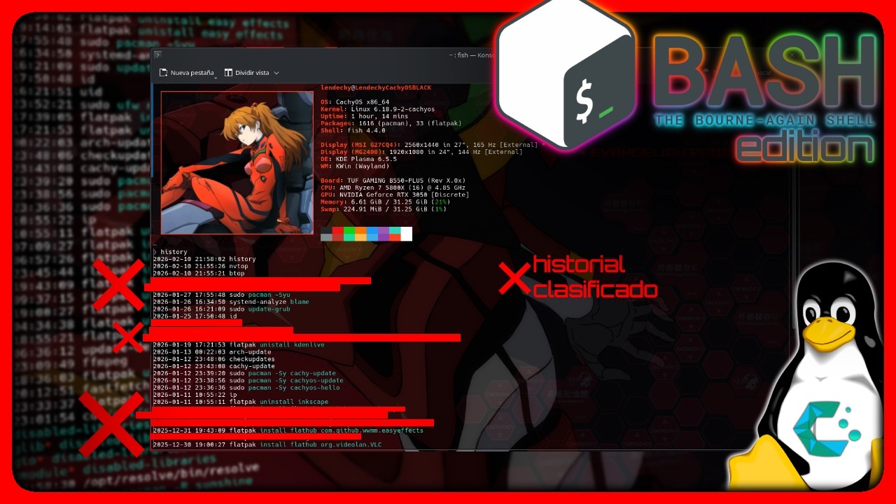 Borrar el historial de la terminal BASH - Linux (CachyOS)