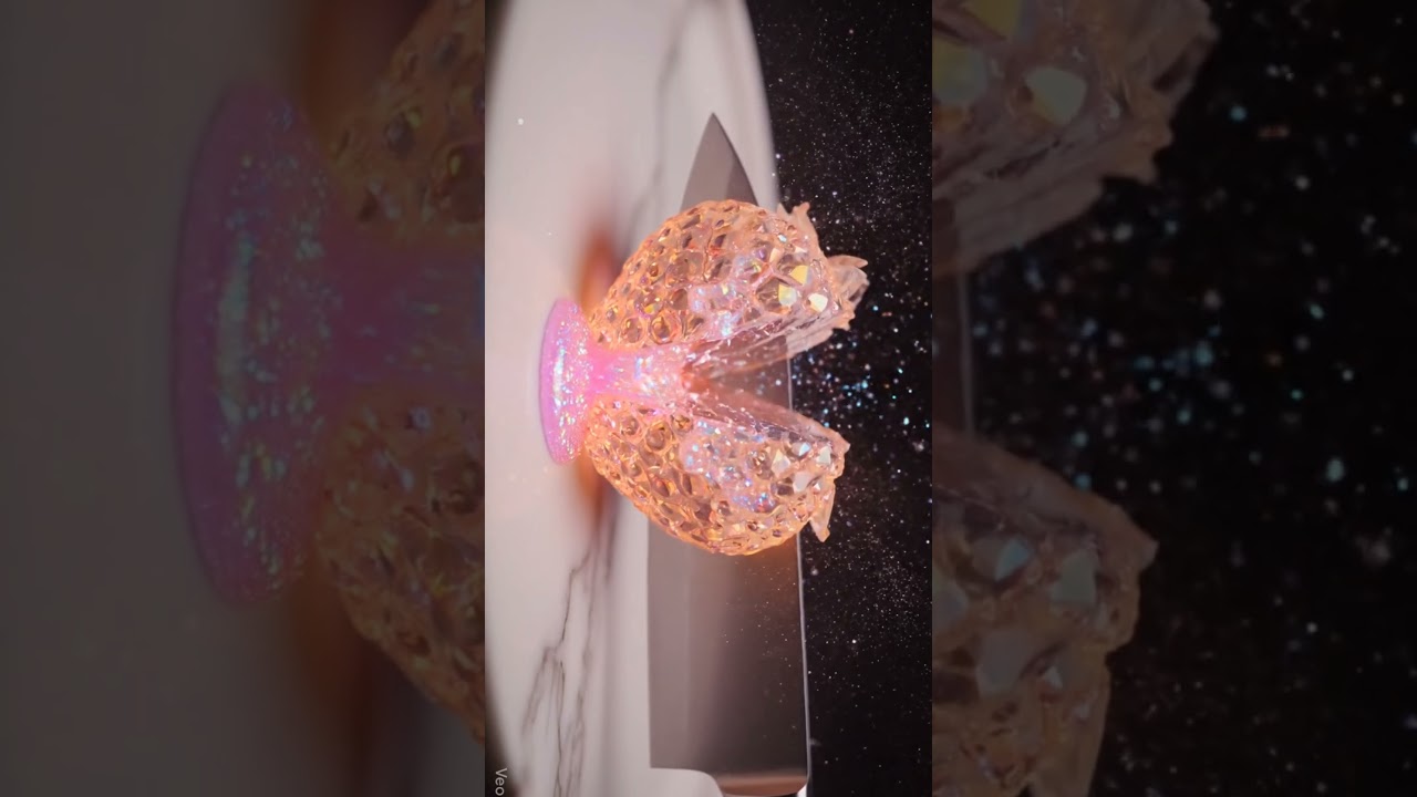 Glowing Magical Strawberry Cutting | Forest ASMR | Satisfying Fruit Slicing 