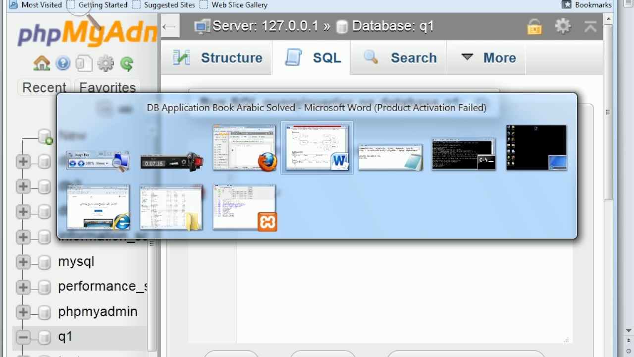 6 DB II مقدمة تشغيل MySQL Command Prompt, PHPMyAdmin ثم التعرف على ...