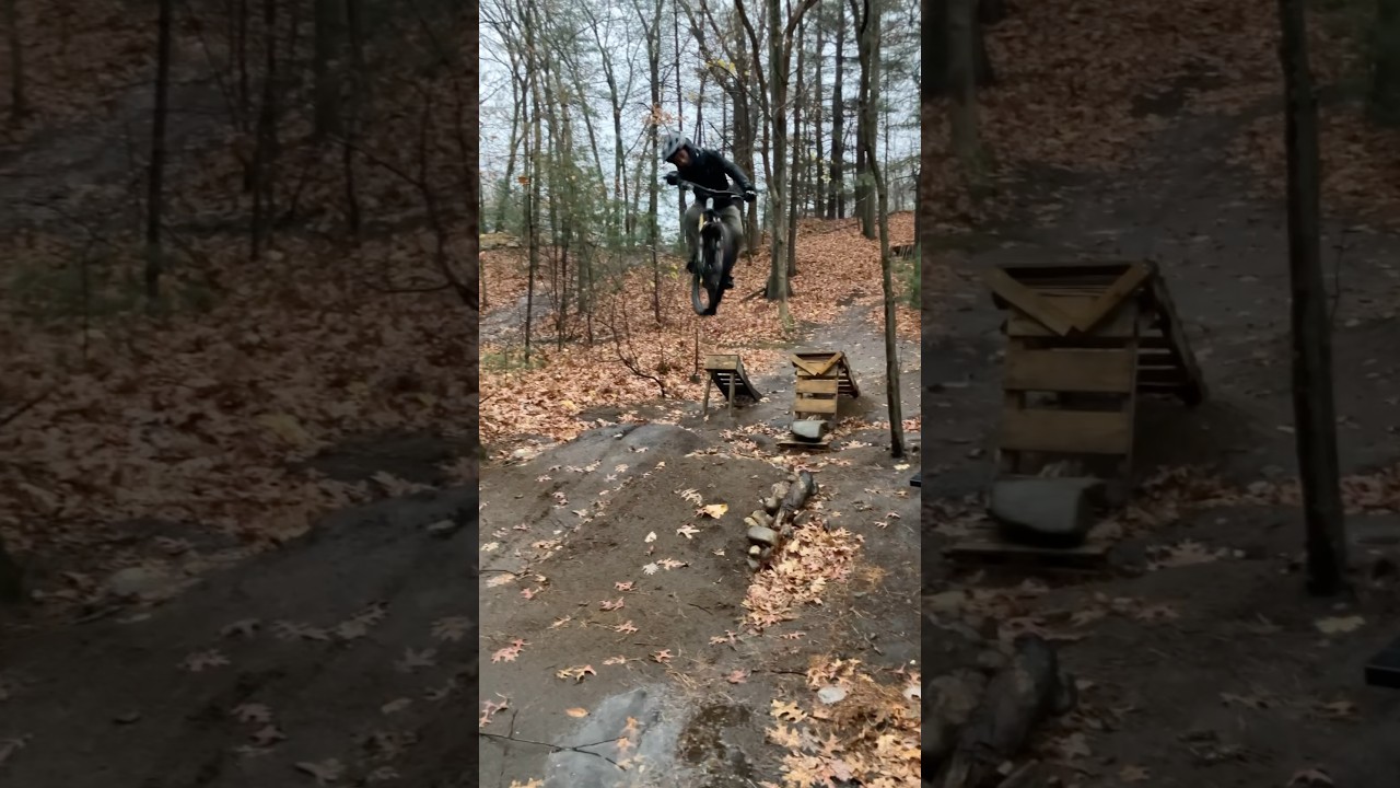 Riding wooden jumps in the pouring rain 🌧️ 